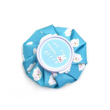 (Blue) Cartoon Ice Pack Hot Water Bottle 2-in-1 Reusable Cold Hot Therapy Compress Bag Summer Winter Use