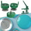 Badge button mould set green 44mm round interchangeable 6