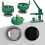 Badge button mould set green 44mm round interchangeable 7