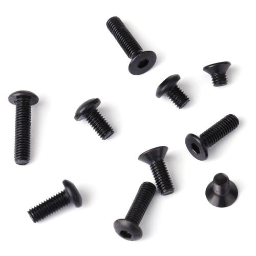 M3 Black Alloy Steel Flat Head Hex Socket Screws 4-12mm 1