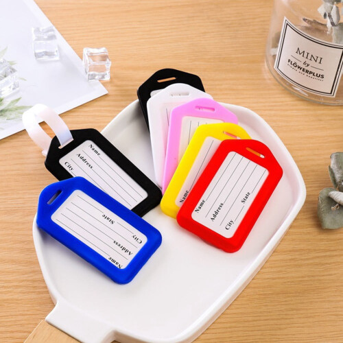 Luggage ID Tags Plastic Suitcase Labels 4 Pack 2