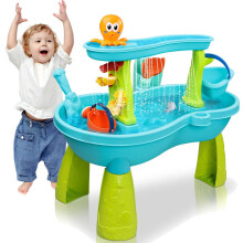Multifunktionaler Wasser- und Sandtisch für Kinder, Lernspieltisch mit Zubehör, Outdoor-Spielzeug