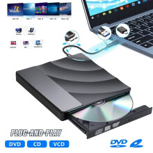 Externes CD/DVD-Laufwerk, tragbarer USB 3.0- und Typ-C-DVD-Brenner für Laptop, Desktop-PC, Mac, iOS und Windows 11, Plug & Play