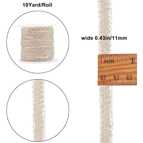 Gold Braid Lace Trim Polyester 10 Yards 3/8 Inch Wide 1