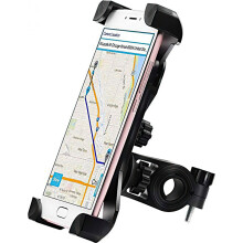 Verstellbare, stoßfeste Handyhalterung für Fahrrad, Motorrad und Roller, Lenkerhalterung kompatibel mit iPhone, Huawei,