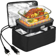 Tragbarer 80-W-Heizofen, vielseitig einsetzbar als Auto- und Heimmikrowelle für Picknicks und Reisen.