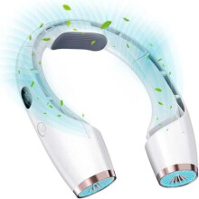 Tragbarer Nackenventilator, 720-Kühlung, 6000-mAh-Akku, 18 Stunden Laufzeit, LED-Anzeige, 3 Geschwindigkeitsstufen, extrem leise, Re
