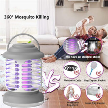 Lámpara Eléctrica Antimosquitos Portátil con Carga USB, Repelente de Mosquitos para Uso en Interiores y Exteriores, Color Caqui.