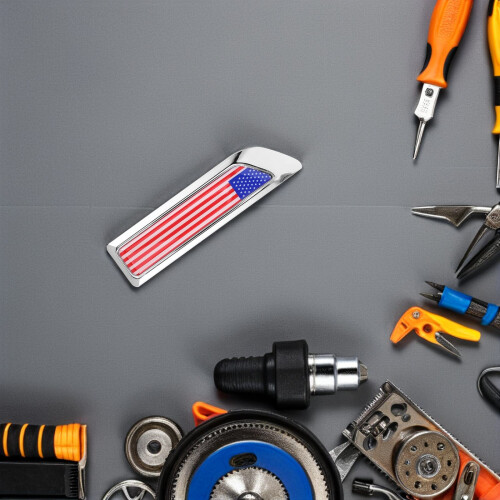 2St Metaal Auto Emblemen Amerikaanse Zelfklevend 3D Stickers 2