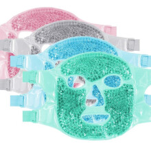 (1 pcs, Sky Blue) Reusable Ice Mask PVC Gel Bead Cold Heat Therapy Facial Mask Beauty Face Mask