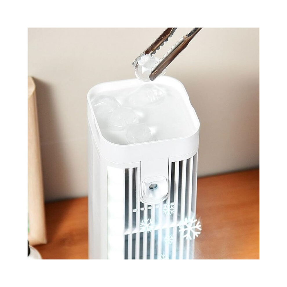 Portable Air Cooler 2400Mah Mist Humidifier Desk Fan With Night Light 8583881219966