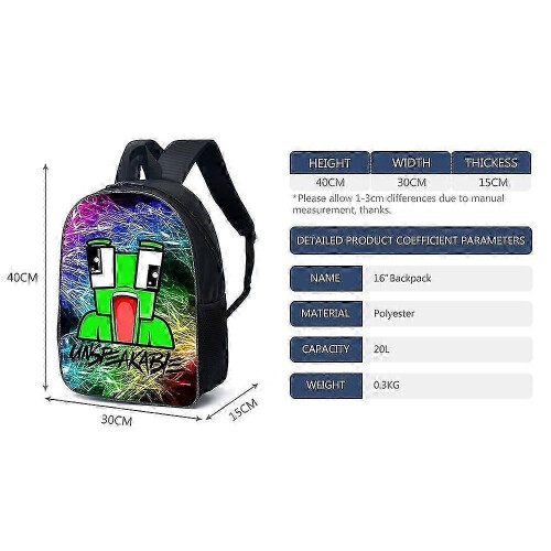 (A) Unspeakable New Cartoon Three-Piece School Bag Primary And Secondary Students Backpack 2