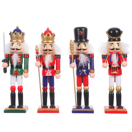 4St Nutcracker Figuren Kleurrijke Kerstversiering