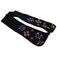 Dames Zwarte Decoratieve Nepkraag, Rhinestone Afneembare Kraag