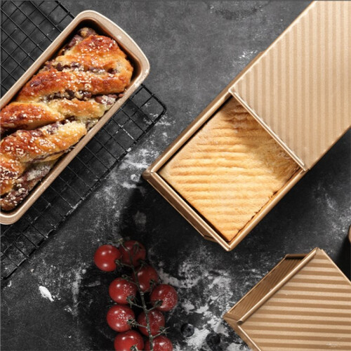 Rectangular Bread Mold with Cover Bread Baking Tray Cake Toast Non-Stick Toast Box with Lid Steel Kitchen Accessory