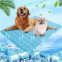 Koelmat voor honden en katten, 60 x 50 cm, zelfkoelend, wasbaar, waterdicht, antislip, comfortabel, blauw