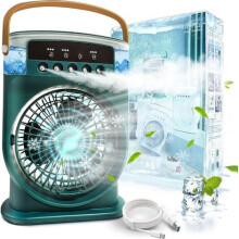 Draagbare stille 4-in-1 luchtkoeler, waternevelventilator, mobiele airconditioner zonder ventilatiekanaal, oplaadbare mini-airconditioner, H