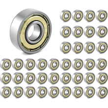 Paquete de 40 rodamientos de bolas 608 ZZ, 8 x 22 x 7 mm, rodamientos metálicos miniatura de ranura profunda con doble blindaje para patinet