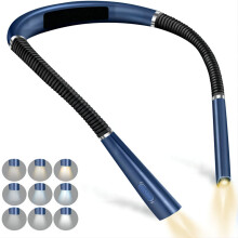 Lámpara de lectura LED para el cuello, 3 modos de color, 6 niveles de brillo, luz de lectura manos libres ajustable para leer en Be