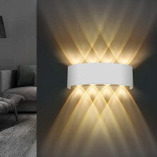 pieza de aplique de pared interior, lámpara de pared de aluminio de 8 W con iluminación hacia arriba y hacia abajo, resistente al agua IP65,
