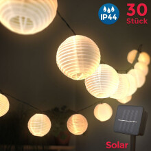 Guirnalda de luces LED solares para exteriores de 6 m, 30 farolillos, resistente al agua IP44, ideal para jardín, patio y balcón.