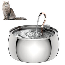 Dispensador de agua para mascotas de 4 litros con tubería de cobre, acero inoxidable 304, alimentado por USB, fuente de agua automática para