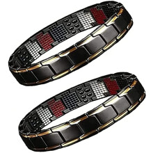 Conjunto de 2 pulseras magnéticas para parejas, para hombre y mujer, pulseras de terapia magnética, ajustables, ligeras, para uso diario.