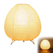 Lámpara de mesa japonesa con pantalla de papel de arroz, lámpara de mesita de noche E14 para dormitorio y sala de estar, blanca.