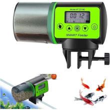 Dispensador de alimento para peces de acuario de 200 ml con temporizador digital, alimentador automático para peceras, fácil de configurar.