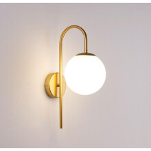 Aplique de pared para salón, comedor y mesita de noche, casquillo E27, acabado dorado, bombilla no incluida.