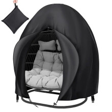 Funda impermeable para silla colgante tipo huevo, 200 x 230 cm, Oxford 210D con cremallera y cordón ajustable para uso en exteriores y jardí