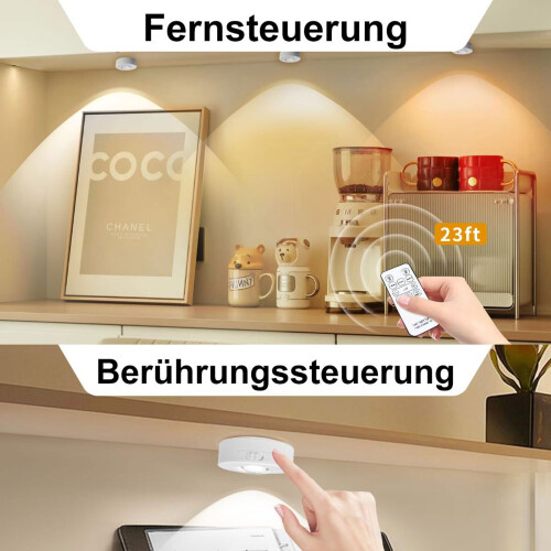 3 Pack Under Cabinet LED Light, USB Rechargeable, Dimmable with 3 Color Temperatures, Touch and Remote Control, Magnetic 1