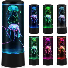 Lámpara decorativa LED con forma de medusa, estilo acuario con cambio de color, carga USB, luz de noche.