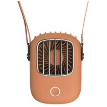 Mini ventilador de bolsillo recargable por USB de color naranja, ventilador silencioso portátil para colgar al cuello, ideal para deportes,