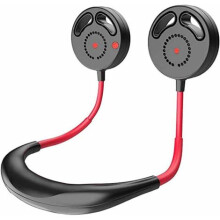 Ventilador de cuello USB, ventilador portátil recargable con cabezales dobles y 3 velocidades para deportes, viajes, oficina, camping.