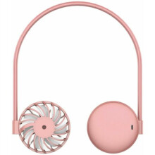Ventilador de cuello portátil ajustable, ventilador de refrigeración personal manos libres, rosa para viajes, oficina y uso al aire libre.