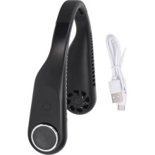 Ventilador de cuello recargable por USB, 3 velocidades, batería de 3600 mAh, diseño silencioso, ángulo ajustable para la oficina, viajes o e