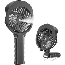 Ventilador portátil plegable con nebulizador, mini ventilador de bolsillo recargable por USB para viajes, acampadas y uso al aire libre.