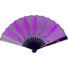 Abanico de baile en línea Clack con luces LED brillantes, abanico de mano plegable para mujeres, abanico LED para actuaciones en escenarios,