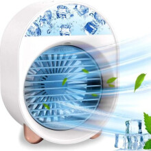 Enfriador de aire portátil, mini ventilador de aire acondicionado personal, enfriador evaporativo móvil de 3 velocidades, ventilador de escr