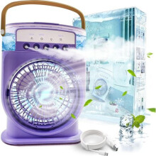 Enfriador de aire portátil 4 en 1 silencioso, ventilador con nebulizador de agua, enfriador móvil sin ventilación, mini humidificador climát