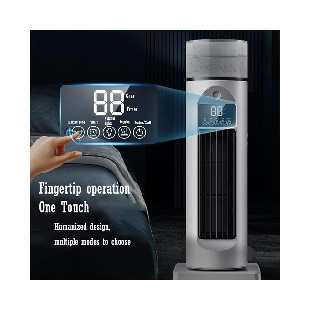 Usb Mini Tower Fan With Mist Quiet Oscillating Desk Fan White 8583881219980