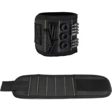 Paquete de 2 pulseras magnéticas para hombre, ajustables con 15 imanes potentes, dispositivo de soporte de muñeca duradero para trabajadores