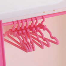 1X Compact Roze ABS Poppenhuis Kledingrek Voor