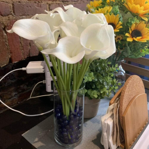 Τεχνητή διακόσμηση σπιτιού Calla Lily, κομψές συνθέσεις λουλουδιών για γάμο, 2