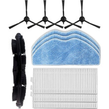 Replacement Parts Compatible with 360 S8 and Botslab S8 Plus Robot Vacuum Accessories, 1 Main Brush, 4 Side Brushes, 3 H