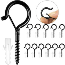 Stainless Steel Screw Hooks, 12 Pack Ceiling Hooks for Plants, Flower Pots, Decorative Lights and Cups