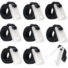 8 Piece Pool Cover Tie Strap and Clip Set, Replacement Reel System Parts, Adjustable and Cut to Length, 1.8 m Hold-Down