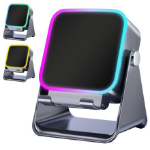 Wireless Bluetooth Speaker, 4-in-1 with Phone Holder, RGB Ambient Light, 360 Degree Rotatable, Compatible with iPhone, A