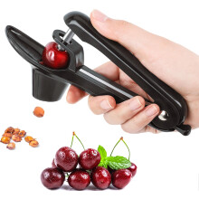 Stainless Steel Cherry Pitter, Black, 7.87 x 2.36 Inch, Durable Fruit Pit Remover for Home Kitchen